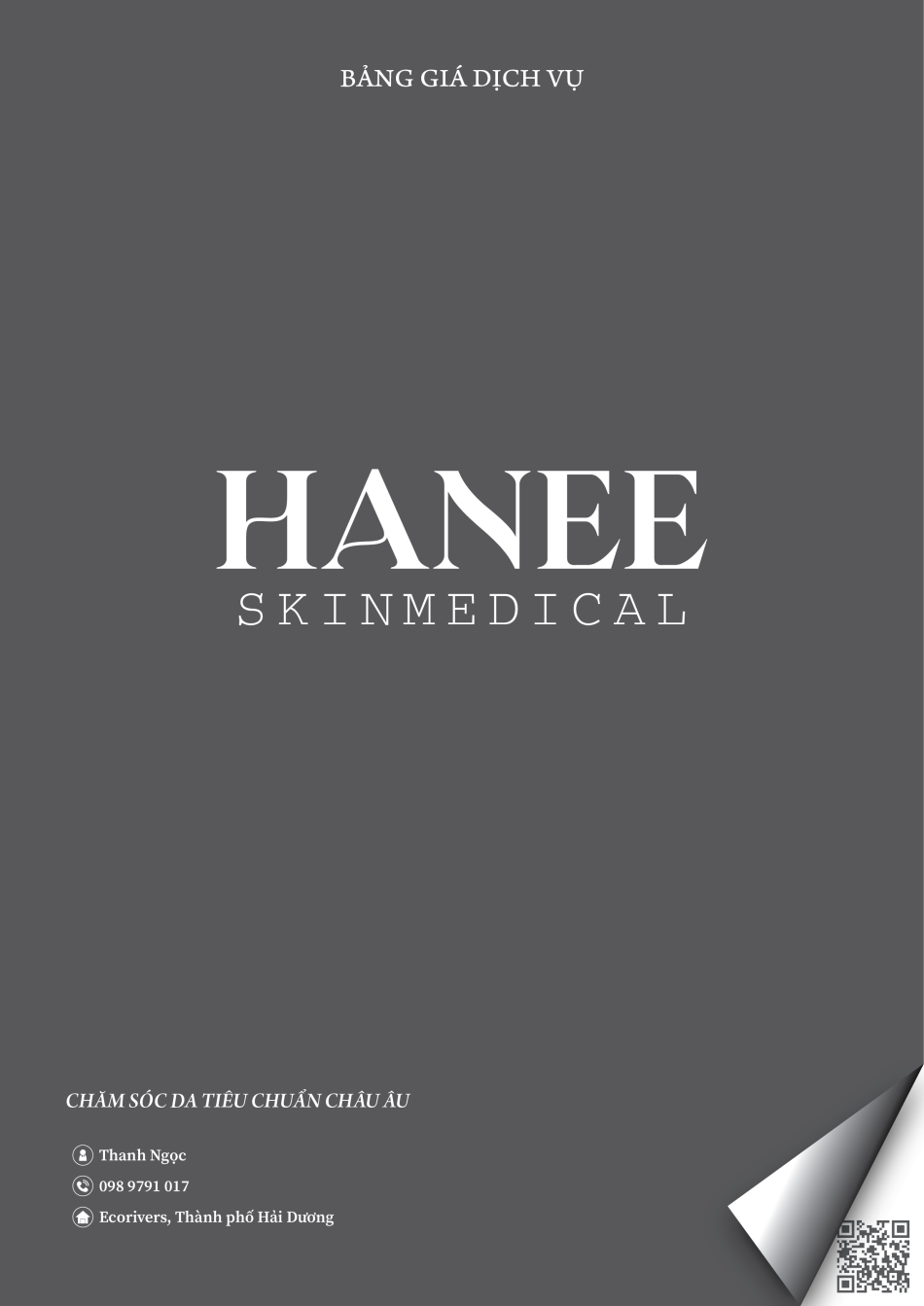 Thiết kế Menu dạng quyển cho Hanee Skinmedical